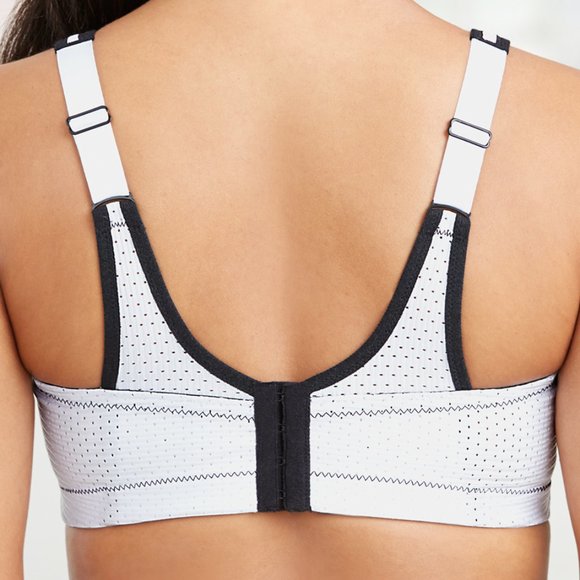 Glamorise SPORT Bra 32C DOUBLE~LAYER~CUPS Wicks-U-Dry PADDED~STRAPS White NEW - Picture 5 of 11